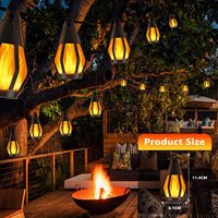 Guirlande solaire CXS Solar CX-SS-004, 33 pieds, 15 ampoules LED à effet de flamme vacillante, étanches, blanc chaud, pour jardin extérieur, patio