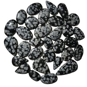 Pierre précieuse en obsidienne flocon de neige 100% naturelle de haute qualité, magnifiquement percée, cristal de guérison pour bijoux, 20-45 mm, 8-12 g - Product Image 3