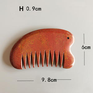 Collier de grattoir pour oiseaux rouges Surabaya naturel Peigne de massage en pierre triangulaire pour le visage Application du corps Masque pour les yeux - Product Image 6