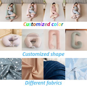 Oreiller de grossesse personnalisé en forme de C Moonlight avec fonction de massage, housse amovible et lavable, rembourrage 100% fibre de polyester - Product Image 4