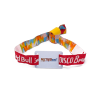 Pulsera de tela personalizada de 13,56 MHz, pulsera de tela tejida RFID para pago sin efectivo