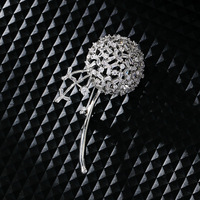 Broche Pissenlit XILIANGFEIZI, design épuré, micro-zircon cubique ajouré, pour corsage de mariage, accessoires de manteau et de costume