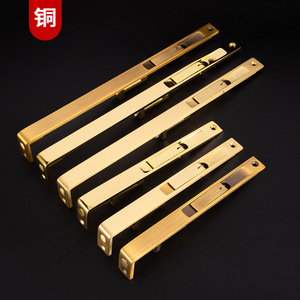 Copper Concealed Bolt F Type For Double Leaf Wooden Doors Security Door Lock With Dust Cover Easy Installation Modern Simple - Product Image 1