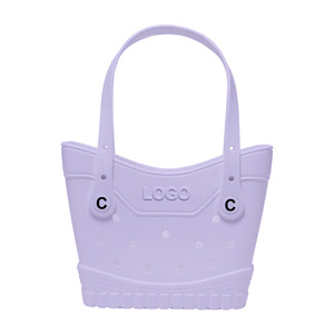 Breloques de <span class=keywords><strong>sac</strong></span> à main en caoutchouc de silicone EVA, logo personnalisé, <span class=keywords><strong>sac</strong></span> fourre-tout d'été pour femmes, style Croc - Product Image 4