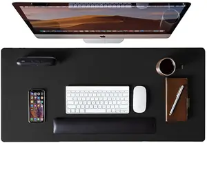 Dual-Sided Multifunctional Desk Pad Waterproof Desk Blotter Protector Leather Desk Writing Mat Mouse Pad