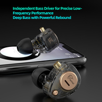 Écouteurs filaires KZ Taurus Dual Dynamic Driver, basses puissantes avec double microphone HD, écouteurs intra-auriculaires, écouteurs de jeu HIFI