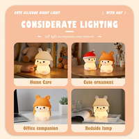 Lampe de nuit portable en silicone LED à changement de couleur, motif lapin de dessin animé, pour bébés et enfants, avec fonction tactile et intensité réglable