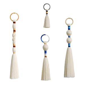 Nuova nappa lunga da parete appesa a mano a strisce arazzo con nappine a sfera per porta della stanza decorazione da parete - Product Image 4