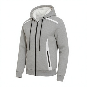 Sudadera con Capucha y Cremallera para Hombre, Forro Polar Sherpa, Poliéster/Algodón, Ecológica, Antiarrugas, Venta al Por Mayor, OEM - Product Image 2