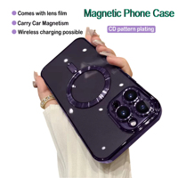 Coque de téléphone magnétique transparente avec chargement sans fil et protection pour iPhone 17 Pro Max, 17 Air, 16, 15, 14 Pro Max