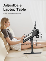 Bureau polyvalent pour lit d'ordinateur portable XXL de qualité supérieure avec hauteur réglable et angle de lecture Bureau pliable avec tiroir de rangement