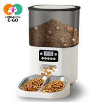 Comedero Automático para Mascotas con Temporizador LCD Programable, Diseño Atractivo, Recargable, de Plástico, con Doble Recipiente de 4.5L, para Perros y Gatos Domésticos
