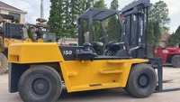 Chariot élévateur diesel Komatsu FD150 d'occasion, 100% d'origine japonaise, 15 tonnes, modèle 2012, hauteur de levage 4,5 m, mât à 3 sections, système hydraulique 6