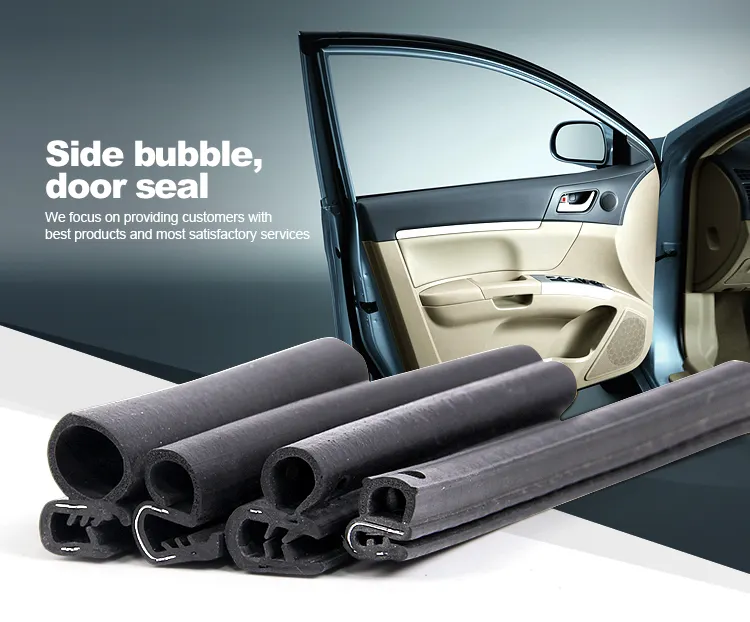 Fita de borracha para vedação de porta de carro, extrusão de PVC EPDM para vidro automotivo, fita de aço 3m com acabamento personalizado