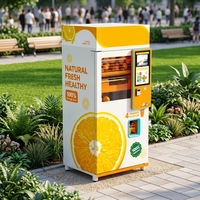 Máquina Expendedora de Jugos Amarilla de 22 Pulgadas para Edificios de Oficinas, Alto Rendimiento, Sistema de Pago con Código QR, Compatibilidad con Redes, Autolimpieza