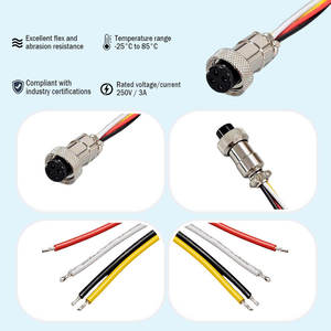 ขั้วต่อกันน้ำ Gx12 แบบ 4 ขา ตัวเมีย สำหรับติดตั้งบนแผงวงจรพิมพ์ และสายปลั๊กตัวผู้ - Product Image 3