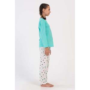 Conjunto de Pijama de Manga Larga para Niñas con Cuello Ovalado, Ropa Térmica Infantil de Primavera con Diseño Estampado - Tallas 9-10/15-16 - Product Image 3