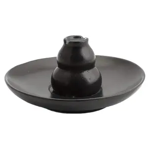 Đen gốm calabash Lư Hương Stick Burner cho khách sạn nhà trang trí