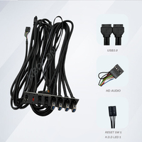 Venta al por mayor caja de la computadora Panel frontal Cable de alimentación H LED ++ USB 3,0*4 + Reinicio SW + SPK + MIC para el panel frontal de la computadora