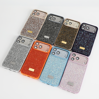 Coque de téléphone 3-en-1 effet diamant pour iPhone 17 Pro Max 16 15 14 Pro Plus avec sangle et protection d'objectif