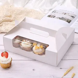 XJH Hộp Bánh Cupcake Màu Trắng 12 Lỗ Bao Bì Với Hộp Cửa Sổ Thú Cưng Để Đóng Gói Bánh Cupcake Và Bánh Ngọt Hộp Bánh Cupcake Nhỏ