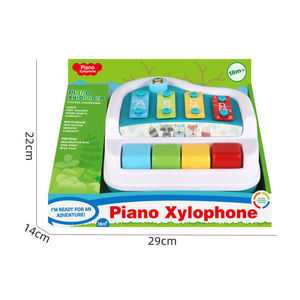 Jouet piano-xylophone pour bébé 2 en 1, instrument musical pour bébés de 6 à 24 mois, coordination œil-main, motricité fine, cadeau - Product Image 3