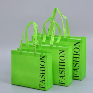 Venta al por mayor personalizado impreso respetuoso con el medio ambiente reciclar reutilizable comestibles PP laminado tela no tejida bolsas de la compra