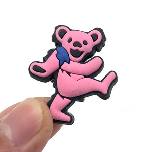 Phụ kiện giày PVC hình hoạt hình Grateful Dead, họa tiết hoa, đính kèm, thêu, miếng dán giày kiểu vườn, chất liệu cao su, kiểu dán ủi - Product Image 6