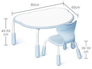 Set Moderno Ergonomico di Tavolo Rotondo in Plastica e Sedia da Gaming per Bambini, per Uso Scolastico, Domestico e in Soggiorno - Product Image 3