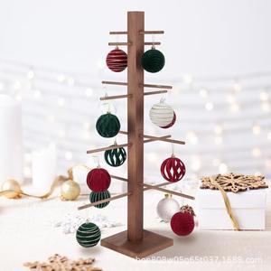 Expositor de Adornos Navideños de Madera, 4 Niveles, Estante Redondo de Escritorio, Color Retro, Soporte para Decoración de Árboles de Madera Maciza - Product Image 2