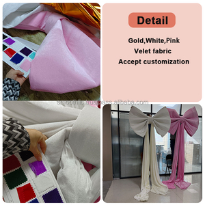 การตกแต่งงานอีเว้นท์สีดำเรียบสำหรับวันวาเลนไทน์โบว์ผ้าสำหรับงานแต่งงานงานเลี้ยงฉากหลังเวทีตกแต่ง - Product Image 6