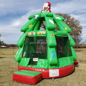 Carnival games christmas Tree Large circular bounce house kids inflatable bouncy castle for sale