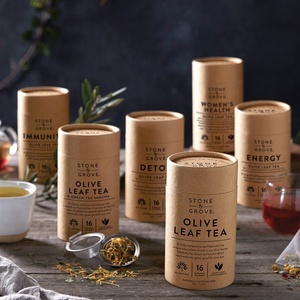 Caja de té de papel biodegradable de color, vacío, diseño gratis, venta al por mayor, tubo Kraft para comida, cilindro de té, embalaje de papel redondo