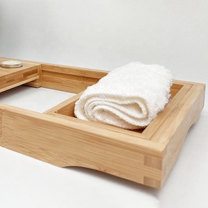 <strong>Bamboo</strong> <strong>Bath</strong> Caddy Bathtub <strong>Tray</strong> with Caddle Jar Christmas Gift - Product Image 4