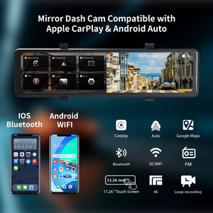 <span class=keywords><strong>11</strong></span>.26 pouces 4K Wifi Dash Cam rétroviseur caméra sans fil Carplay Android Auto 2CH voiture DVR <span class=keywords><strong>enregistreur</strong></span> vidéo BT musique DashCam - Product Image 2