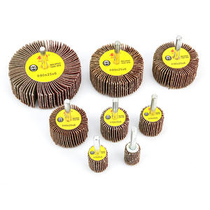 Papier abrasif à lamelles avec impeller à tige en acier inoxydable et poignée cylindrique, type roue, pour le meulage et le polissage - Product Image 1