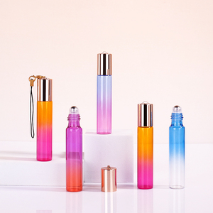 10ml 5ml <span class=keywords><strong>Rainbow</strong></span> rullo di vetro bottiglie colore gradiente con catena chiave dimensione del campione profumo profumo olio essenziale fiale rullo - Product Image 4