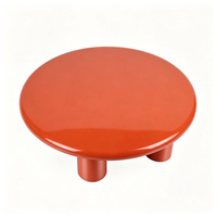 Table basse ronde en MDF terracotta