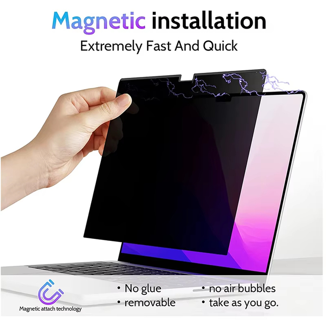 Newest Privacy Screen Protector with Smart Magnetic Adsorption Anti-Spy Anti-Blue Light Eye Strain Relief Anti-Glare 13 Neo
