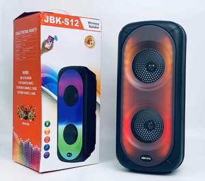 <strong>JBK</strong>-S12 Dual 8 Inch RGB Cool Lighting <strong>Speaker</strong> Wireless <strong>bluetooth</strong> Waterproof <strong>Speaker</strong> Outdoor Wired Microphone Karaoke <strong>Speaker</strong>