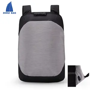 grey laptop 17.3 inch anti theft Lock backpack bag power in eavas bags for ladys and man usb charge simple bag