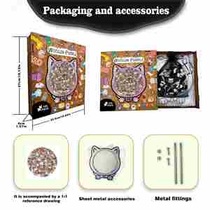 Wacocetoy Cross-Border Wooden Cat Jigsaw Puzzle-Educational Stress-Relief Handmade Toy with Under 50 Pieces <b>Boxed</b> Packaging - Product Image 4