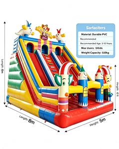 Castillo Inflable 3 en 1 con Tobogán, PVC de 0.55mm, Castillo Inflable Comercial para <span class=keywords><strong>Alquiler</strong></span>, Certificado CE EN14960 - Product Image 6