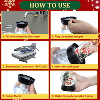 HTPmart Boule à neige pour photo de Noël avec sublimation Boule à neige en carton DIY Cadre photo liquide pour les amis de la famille