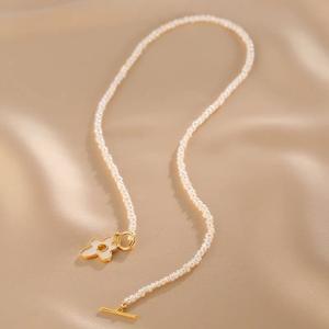 Collar de Perlas de Agua Dulce Blancas de Diseño, Lujoso y Ligero, Cadena para Clavícula, Tamaño Extremadamente Pequeño - Product Image 4