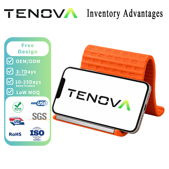 Tenova Factory Hot Sale Flexible Foldable Silicone Portable Phone Holder Bendable Creative Design for Home Bedside & Desktop IP