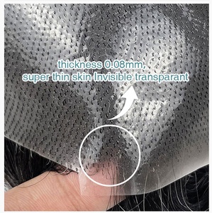 GTS mới đến Remy tóc toupee siêu mỏng ren da cơ sở vô hình hải lý tự nhiên chân tóc cho nam giới - Product Image 3