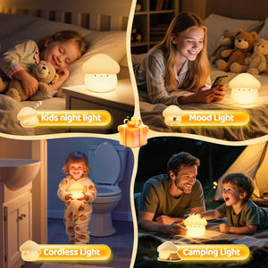 Lampada Notturna a Forma di Fungo, Luce LED con Timer, Lampada da Tavolo per Bambini, Ausilio per il Sonno, Luce Calda Bianca, Lampada USB in Silicone - Product Image 5