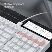 Clavier à sensation mécanique authentique, design élégant blanc pur, disposition personnalisée à 98 touches, commutateurs remplaçables à chaud, connexion filaire pour ordinateurs portables