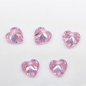 Wuzhou pierre précieuse synthétique de haute qualité zircon coupe coeur zircon couleur rose zircone cubique - Product Image 1